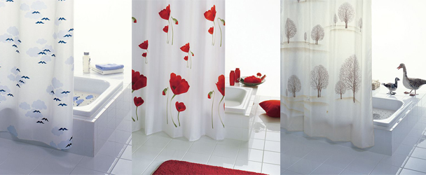 Perdea de dus textil 120x200 cm Helgoland albastru 46163 Perdea de dus textil 120x200 cm Mohn multic...